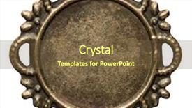  Presentation with frame - PPT layouts featuring medallion - vintage brass metal frame isolated background and a tawny brown colored foreground