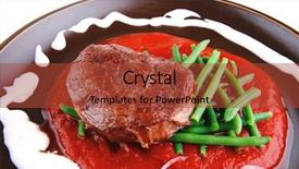  Presentation with classic homemade tomato sauce - Presentation theme consisting of medallion served on tomato sauce background and a  colored foreground