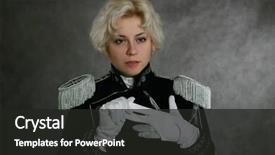  Presentation with army medals - Colorful presentation theme enhanced with army medals - blonde woman in the king's backdrop and a  colored foreground