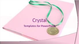  Presentation with medal - Audience pleasing slides consisting of queen victoria statue around kensington palace in hyde park london united kingdom backdrop and a tawny brown colored foreground.