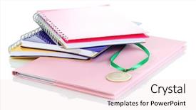  Presentation with medal - Presentation theme consisting of medals books - medal for achievement in education background and a  colored foreground