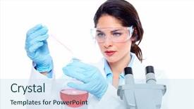  Presentation with women health - Beautiful theme featuring medcine - scientific women in laboratory health backdrop and a sky blue colored foreground