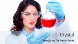  Presentation with women health - Slide deck with medcine - scientific women in laboratory health background and a light blue colored foreground