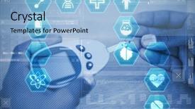  Presentation with music - Colorful PPT theme enhanced with medecine against screen of music backdrop and a light blue colored foreground