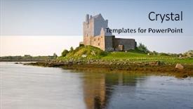  Presentation with west - Audience pleasing slide deck consisting of medevil - 16th century dunguaire castle backdrop and a light blue colored foreground