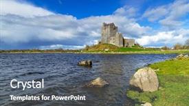  Presentation with ireland - Amazing theme having medevil - dunguaire castle in co galway backdrop and a gray colored foreground