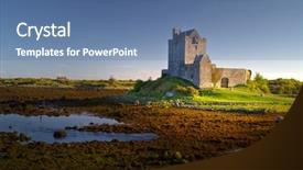  Presentation with castle - Slides enhanced with medevil - dunguaire castle near kinvara background and a ocean colored foreground