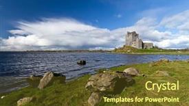  Presentation with castle - Cool new presentation theme with medevil - dunguaire castle near kinvarra backdrop and a tawny brown colored foreground