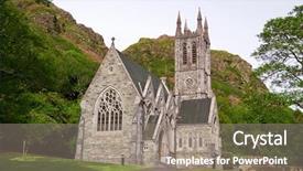  Presentation with gothic - Slide deck consisting of medevil - gothic church in connemara mountains background and a gray colored foreground
