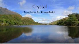  Presentation with ireland - Theme with medevil - kylemore abbey in connemara mountains background and a light blue colored foreground