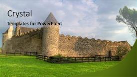  Presentation with ireland - Slide deck with medevil - parkes castle in county leitrim background and a  colored foreground