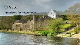  Presentation with ireland - PPT layouts featuring medevil - parkes castle in county leitrim background and a  colored foreground