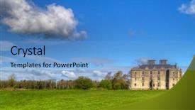  Presentation with ireland rivers - Audience pleasing presentation design consisting of medevil - portumna castle in co galway backdrop and a  colored foreground