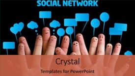  Presentation with finger - Audience pleasing presentation design consisting of media - happy group of finger smileys backdrop and a red colored foreground