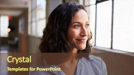  Presentation with race - Presentation theme consisting of media - smiling young mixed race businesswoman background and a tawny brown colored foreground