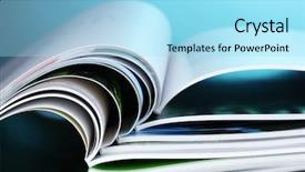  Presentation with blue proposal - Amazing PPT theme having media advertising - magazine on blue background backdrop and a arctic colored foreground