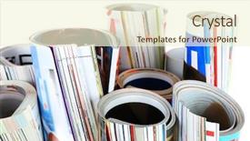  Presentation with dry pineapple close up many - Slides with media advertising - many magazines close up background and a cream colored foreground