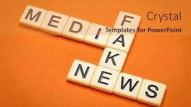  Presentation with news paper - Presentation having media-and-fake-news-crossword background and a gold colored foreground