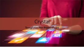  Presentation with tablet - Theme featuring media application concept on background background and a red colored foreground