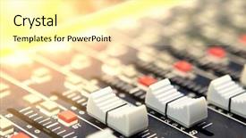  Presentation with broadcast - Audience pleasing slide deck consisting of media broadcast - mixing desk background pattern backdrop and a blonde colored foreground