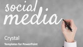  Presentation with social media - Cool new PPT layouts with media business text against grey backdrop and a gray colored foreground