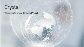  Presentation with communication - PPT theme consisting of polygons - media communication concept background and a sky blue colored foreground