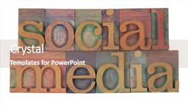  Presentation with social media - Amazing theme having media in vintage wooden letterpress backdrop and a coral colored foreground