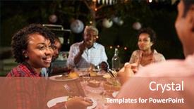  Presentation with law media - Theme having media law - adult black family eat dinner background and a coral colored foreground