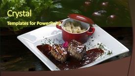  Presentation with beef steak bbq strip steak - Presentation with media massa - grilled beef steak background and a tawny brown colored foreground