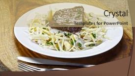  Presentation with media massa - Beautiful theme featuring media massa - roast beef with pasta backdrop and a coral colored foreground