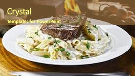  Presentation with media massa - Presentation theme having media massa - roast beef with pasta background and a tawny brown colored foreground