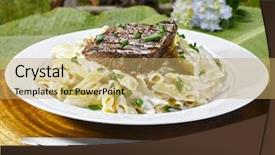  Presentation with media massa - PPT theme enhanced with media massa - roast beef with pasta background and a yellow colored foreground