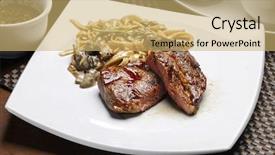  Presentation with media massa - PPT layouts with media massa - roast beef with pasta background and a yellow colored foreground