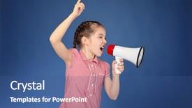  Presentation with color - Audience pleasing theme consisting of media news children - emotional little girl shouting backdrop and a ocean colored foreground