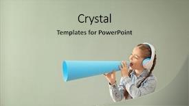  Presentation with st joseph to color - Cool new presentation theme with media news children - little girl with headphones backdrop and a light gray colored foreground