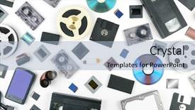  Presentation with technology old vintage television - Presentation with media on a white background background and a light blue colored foreground