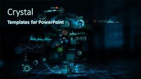  Presentation with media - Audience pleasing PPT theme consisting of media-technologies-in-business-mixed backdrop and a navy blue colored foreground