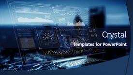  Presentation with media - Slides with media-technologies-in-business-mixed background and a navy blue colored foreground