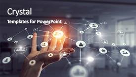  Presentation with technology - Audience pleasing presentation design consisting of media worldwide technology concept mixed backdrop and a dark gray colored foreground