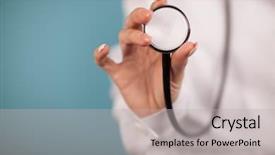  Presentation with dark - Cool new PPT theme with medial - female hand on dark background backdrop and a light gray colored foreground