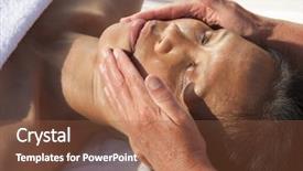  Presentation with facial - PPT theme featuring medial - japanese facial massage background and a  colored foreground