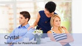  Presentation with mediation - Beautiful theme featuring mediation - caring mother reconciling fighting young backdrop and a light blue colored foreground