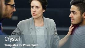  Presentation with mediation - Slides featuring mediation - experienced psychologist putting her hands background and a gray colored foreground