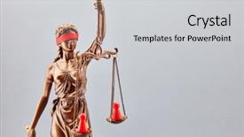  Presentation with dispute - Presentation theme with mediation - justitia as dispute mediator background and a light gray colored foreground
