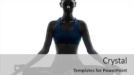  Presentation with yoga - Slides consisting of mediation - one caucasian woman exercising yoga background and a light gray colored foreground
