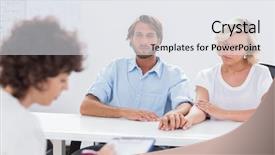  Presentation with mediation - Amazing PPT theme having mediation - psychologist taking notes while couple backdrop and a sky blue colored foreground