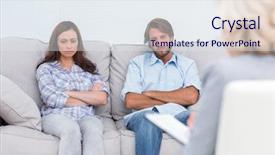  Presentation with mediation - Presentation theme with mediation - upset couple sit background and a sky blue colored foreground