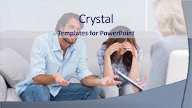  Presentation with mediation - PPT theme enhanced with mediation - young couple arguing and crying background and a sky blue colored foreground