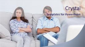  Presentation with mediation - Amazing PPT layouts having mediation - young couple going through therapy backdrop and a sky blue colored foreground
