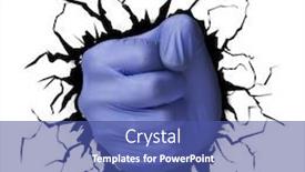  Presentation with medic - Cool new slides with medic-glove-punch-breaking backdrop and a ocean colored foreground